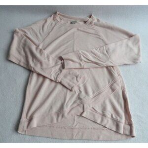 Athleta Girl Criss Cross My Heart Palest Pink Sweater - Girls Size M 8/10